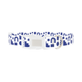 Navy Geometric Shapes Dog Collar - plastic silver