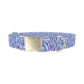 Zebra Stripe Dog Collar - metal silver