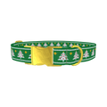 Christmas Knitted Tree Dog Collar - metal gold