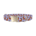 Purple Reindeer Dog Collar - metal silver