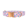 Heart Stripes Dog Collar - metal rose gold