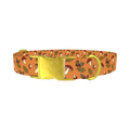 Fall Acorn Mushroom Dog Collar - metal gold