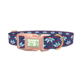Christmas Knitted Stars Dog Collar - plastic rose gold
