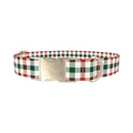 Striped Plaid Dog Collar - metal silver