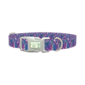 Tropical Leaf Dog Collar - plastic silver