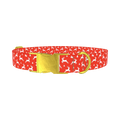 Red Christmas Reindeer Dog Collar - metal gold