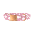 Pink Cloud Sketch Dog Collar - metal rose gold
