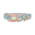 Floral Pink Camomile Dog Collar - plastic rose gold