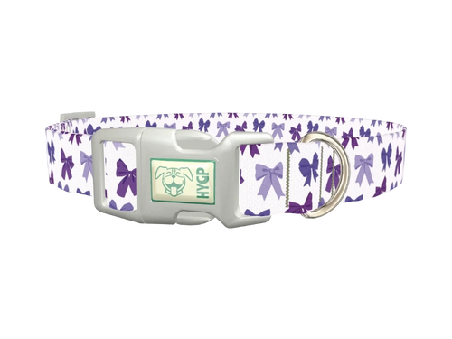 Purple Bow Dog Collar