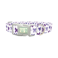 Purple Bow Dog Collar - plastic silver