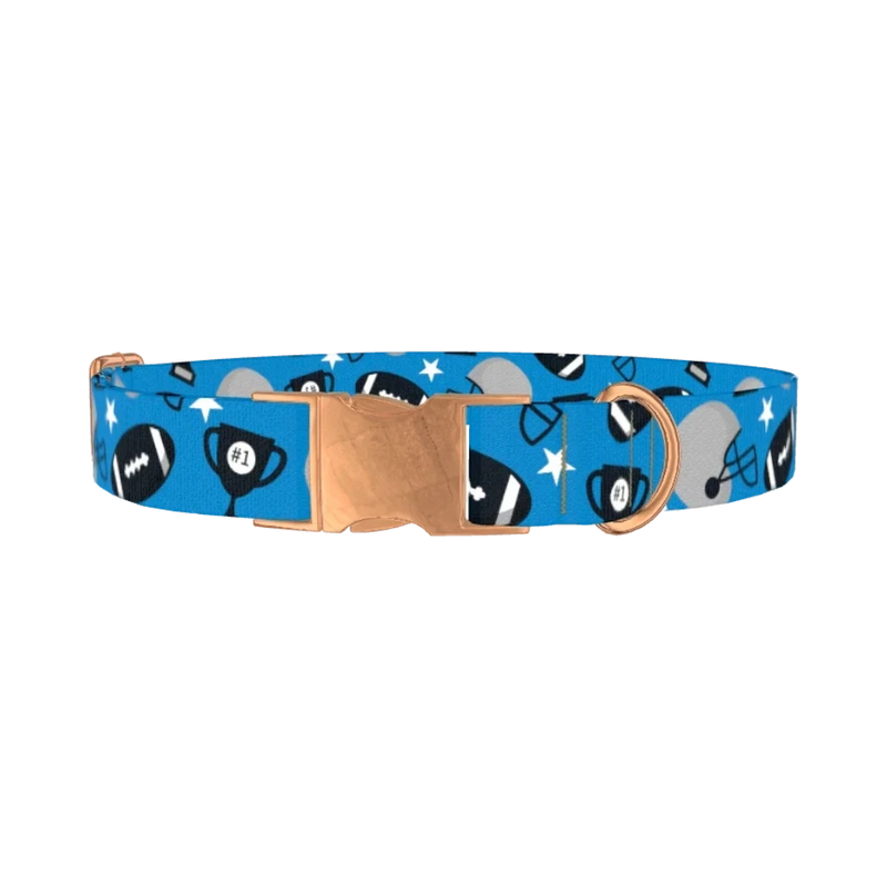 Football Helmet Dog Collar - metal rose gold
