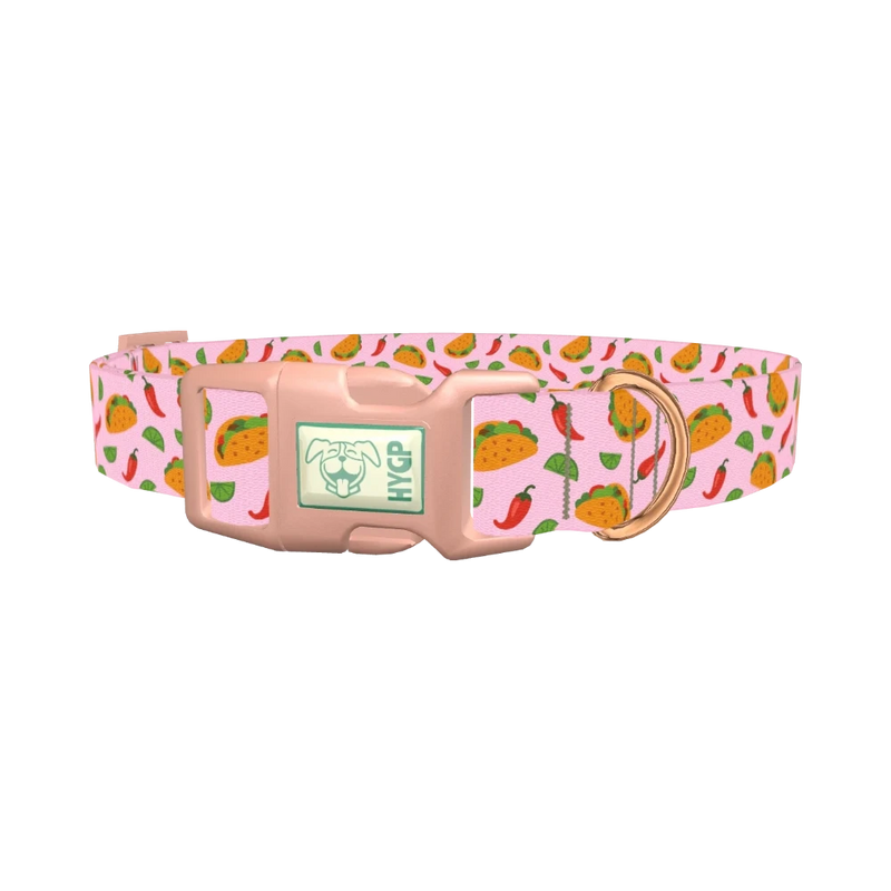Chili Taco Dog Collar - plastic rose gold