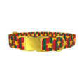 Christmas Stars and Stripes Dog Collar - metal gold