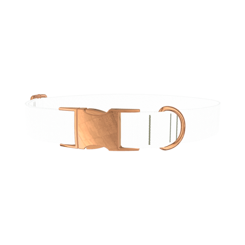 Halloween Skull Flower Dog Collar - metal rose gold