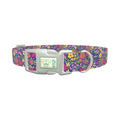Floral Ditsy Dog Collar - plastic silver