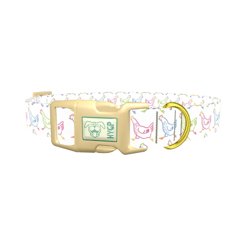 Colorful Chicken Dog Collar - plastic gold