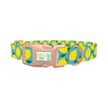 Blue Lemon Pattern Dog Collar - plastic rose gold