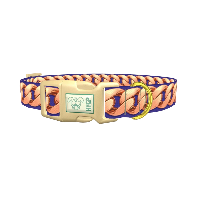 Chain Link Dog Collar - plastic gold