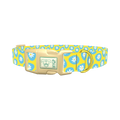 Blue Daisy Easter Egg Dog Collar - plastic gold