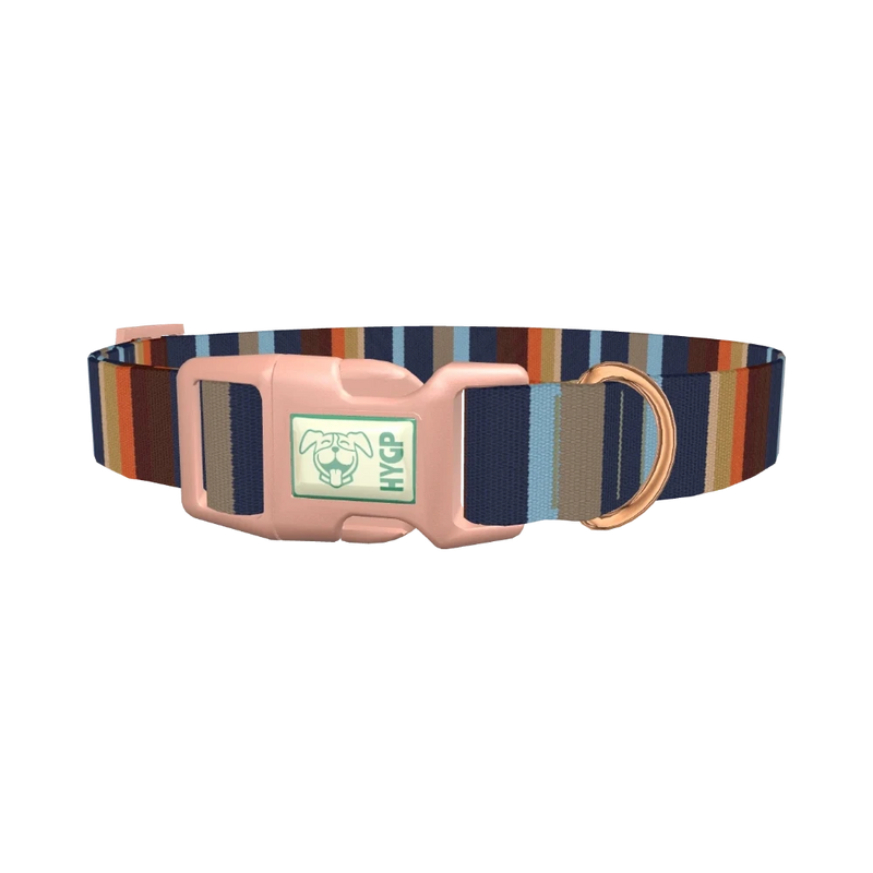 Striped Geometric Dog Collar - plastic rose gold