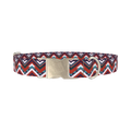 Geometric Chevron Dog Collar - metal silver