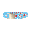 Peppermint Mitten Dog Collar - metal silver