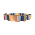 Colorful Striped Dog Collar - metal rose gold