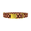 Halloween Skull Flower Dog Collar - metal gold