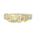 Confetti Pattern Dog Collar - plastic gold
