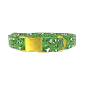 Leaf Pattern Dog Collar - metal gold