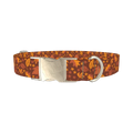Autumn Foliage Dog Collar - metal silver