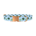 Tropical Jungle Leaves Dog Collar - metal rose gold