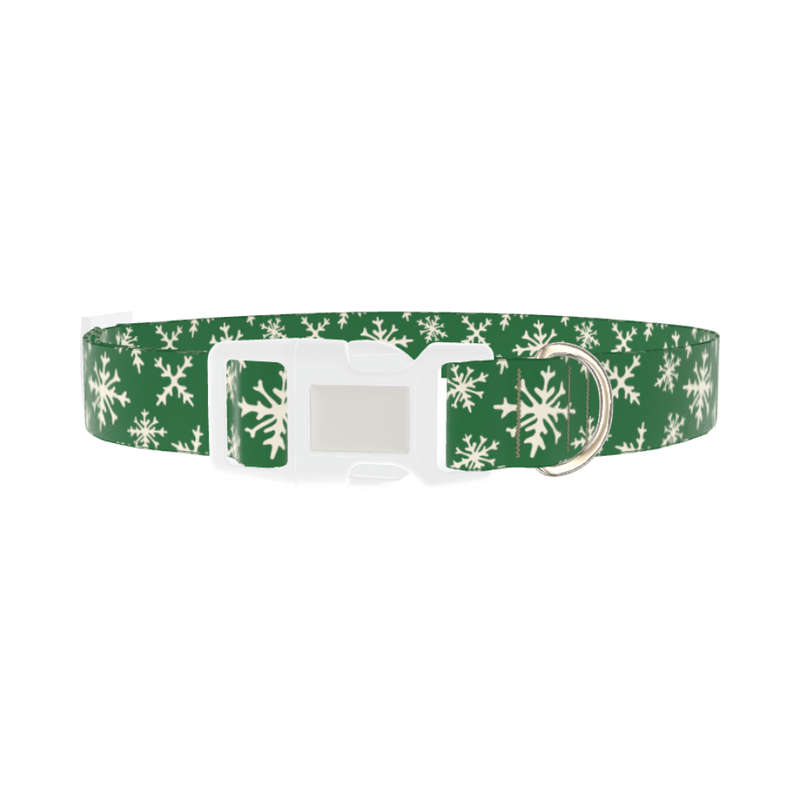 Snowflake Pattern Dog Collar - plastic silver