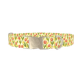 Floral Tulip Plaid Dog Collar - metal silver
