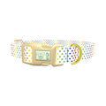 Rainbow Polka Dot Dog Collar - plastic gold