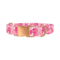 Pink Paint Splatter Dog Collar - metal rose gold