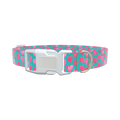 Pink Heart Valentine Dog Collar - plastic gold