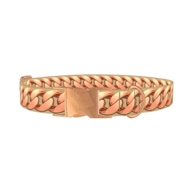 Rose Gold Chain Dog Collar - metal rose gold