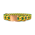 Gold Chain Green Background Dog Collar - metal rose gold
