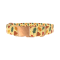 Colorful Autumn Leaf Dog Collar - metal rose gold