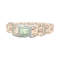 Beige Croissant Leaf Dog Collar - plastic silver