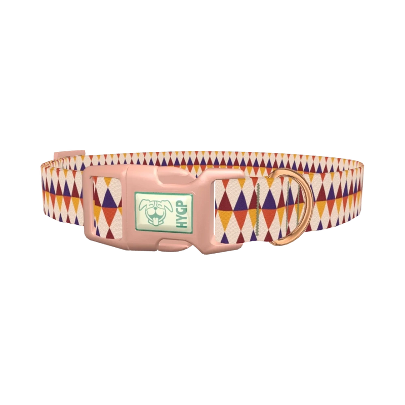 Geometric Rhombus Dog Collar - plastic rose gold