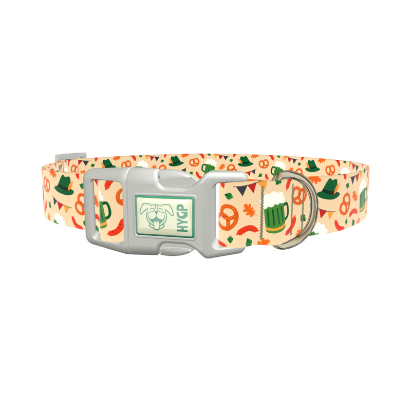 Oktoberfest Beer Dog Collar - plastic rose gold