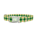 Plaid Clover Dog Collar - plastic silver