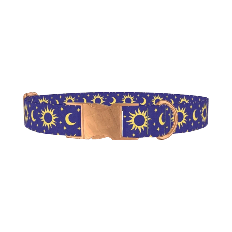 Sun and Moon Dog Collar - metal rose gold