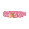 Pink Valentine Heart Dog Collar - metal rose gold