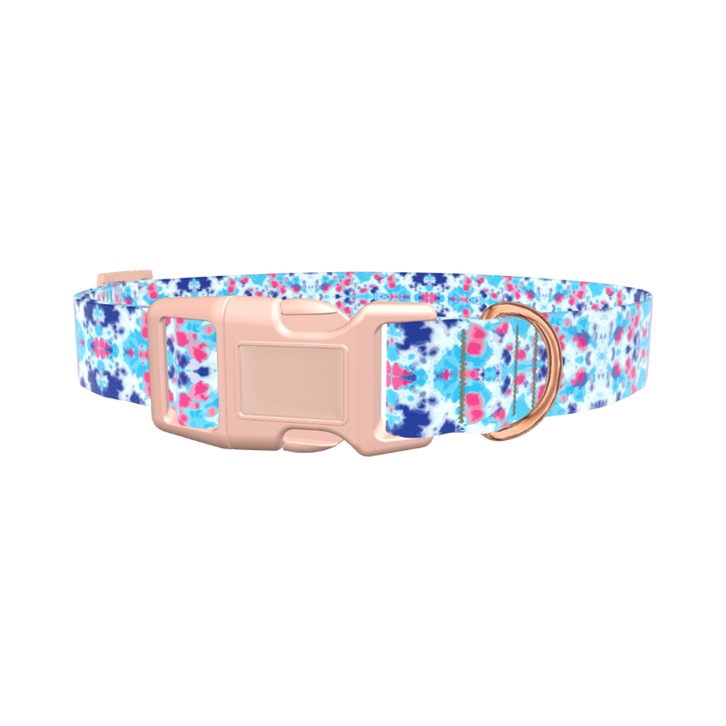 Color Splash Tie-Dye Dog Collar - plastic gold