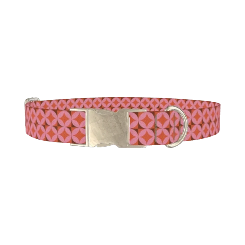 Geometric Star Dog Collar - metal silver