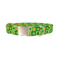 Shamrock Patchwork Dog Collar - metal silver