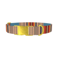 Striped Woven Dog Collar - metal gold